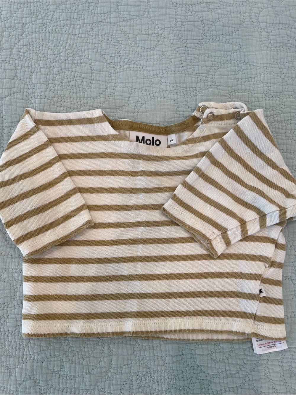 Molo Beige & Cream Striped Long Sleeve Tee